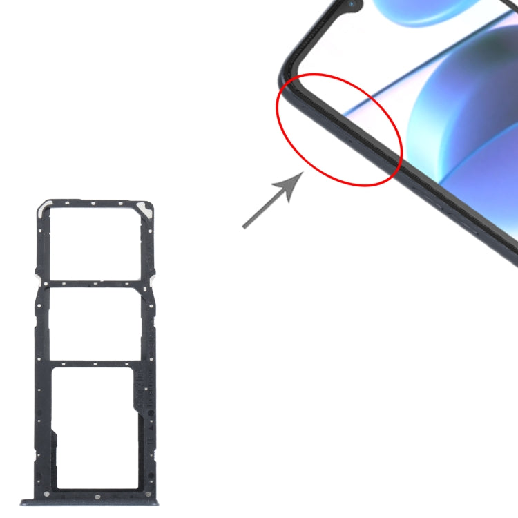 Pour Realme C35 Plateau de carte SIM + Plateau de carte SIM + Plateau de carte Micro SD