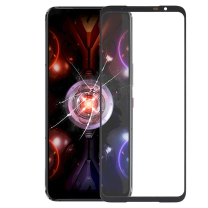 Pour Asus ROG Phone 5S / 5S Pro ZS676KS lentille extérieure en verre de l'écran avant avec adhésif OCA optiquement transparent