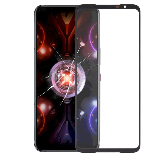 Pour Asus ROG Phone 5S / 5S Pro ZS676KS lentille extérieure en verre de l'écran avant avec adhésif OCA optiquement transparent