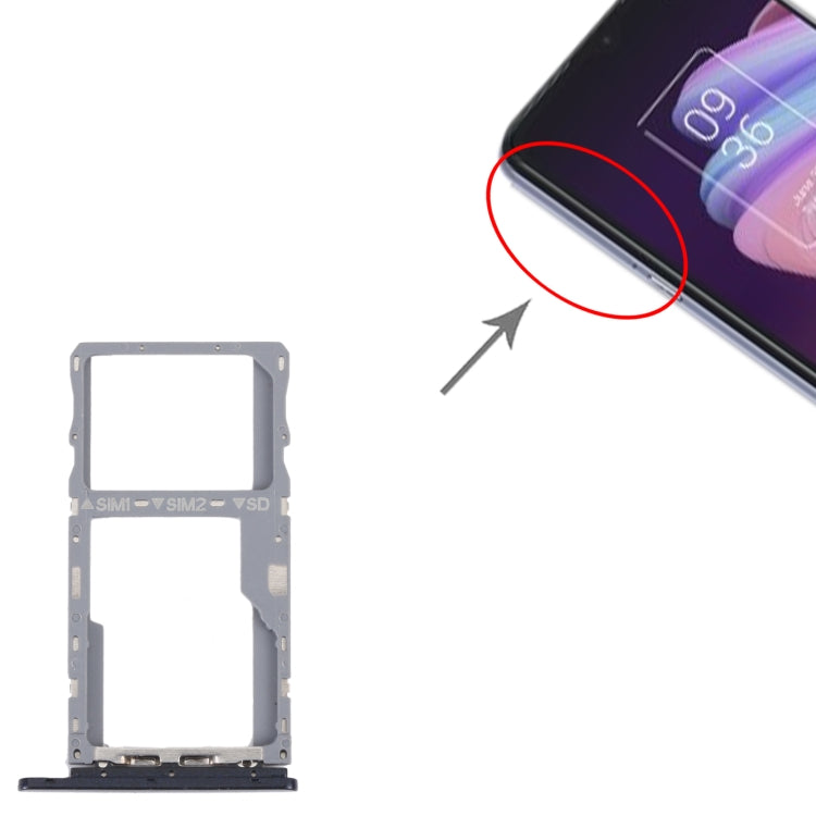 Pour TCL 10 SE T766H plateau de carte SIM d'origine + plateau de carte SIM/Micro SD