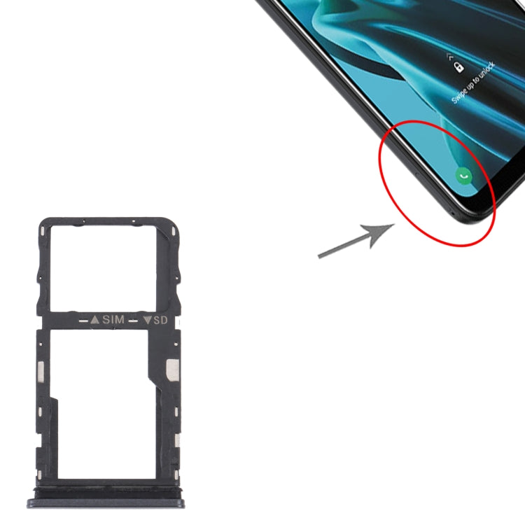 Pour TCL 30 XE 5G T767W plateau de carte SIM d'origine + plateau de carte Micro SD