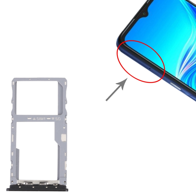 Pour TCL 20Y / 20E / Alcatel 1S 2021 Plateau de carte SIM d'origine + Plateau de carte Micro SD