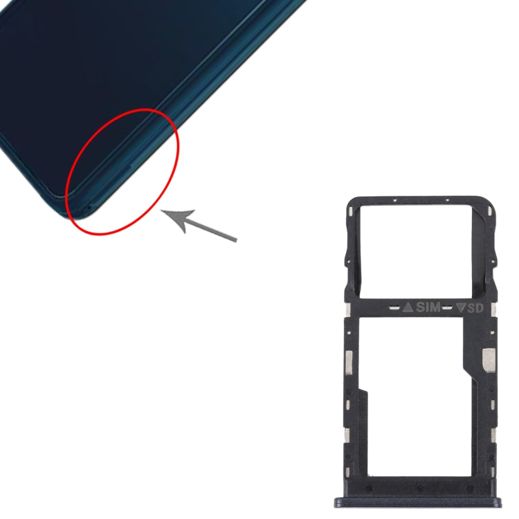 Pour TCL 20 R 5G plateau de carte SIM d'origine + plateau de carte Micro SD