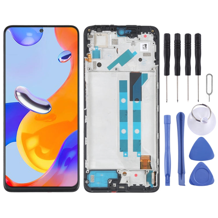 Écran LCD AMOLED d'origine pour Xiaomi Redmi Note 11 Pro 4G / Redmi Note 11E Pro 5G / Poco X4 Pro 5G / Redmi Note 11 Pro + 5G Ensemble complet de numériseur indien avec cadre