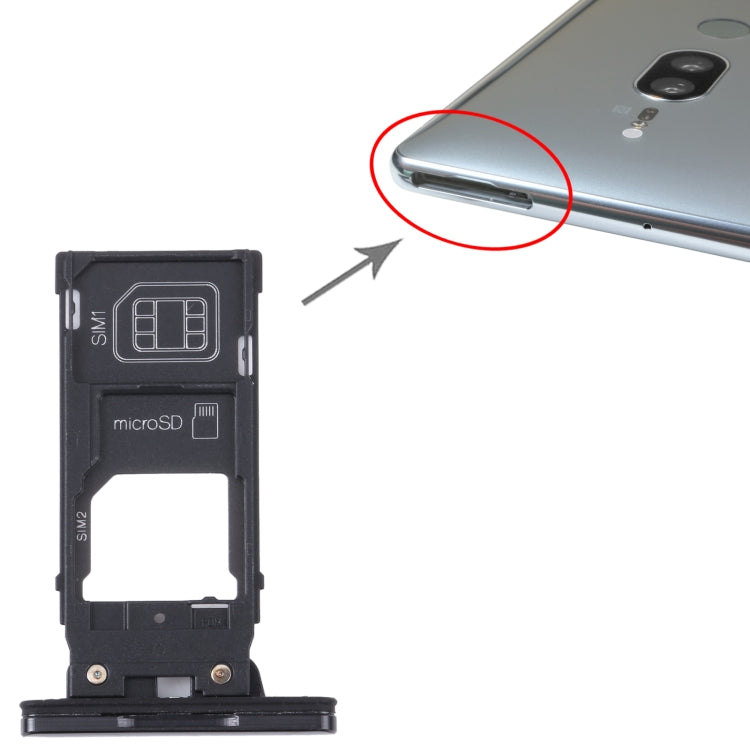 Pour Sony Xperia XZ2 Premium plateau de carte SIM d'origine + plateau de carte SIM/Micro SD