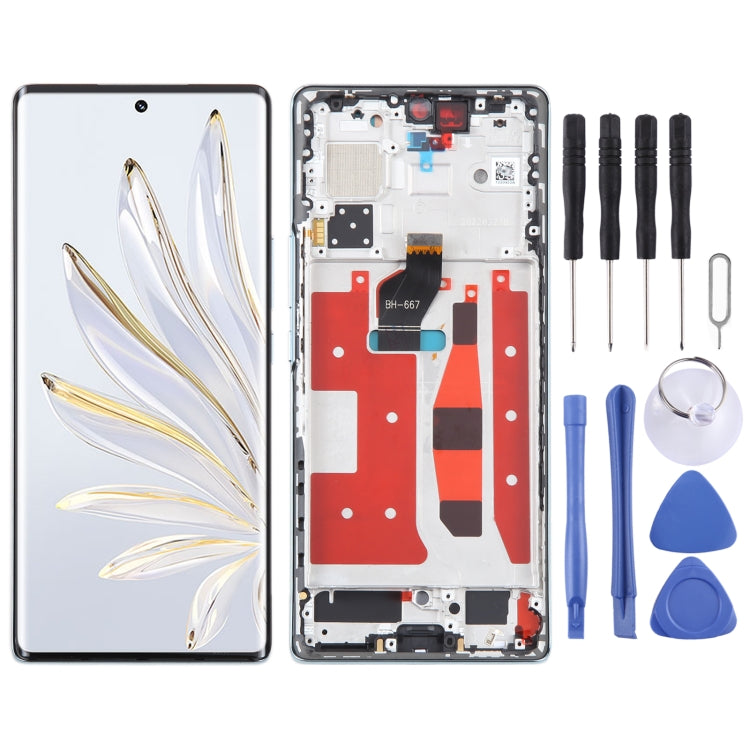 Écran LCD d'origine pour l'assemblage complet du numériseur Honor 70 avec cadre