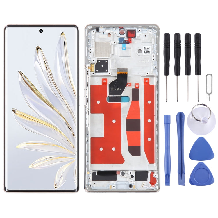 Écran LCD d'origine pour l'assemblage complet du numériseur Honor 70 avec cadre