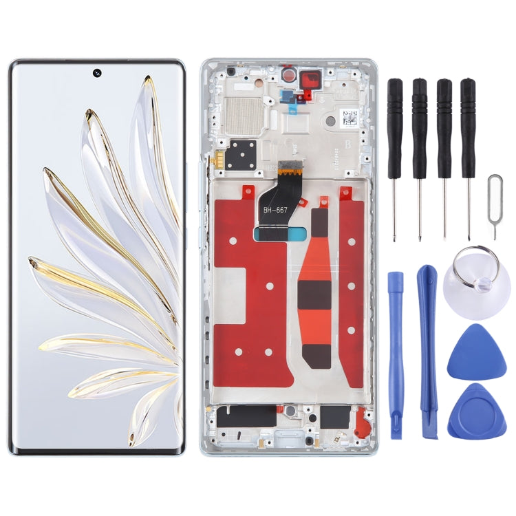Écran LCD d'origine pour l'assemblage complet du numériseur Honor 70 avec cadre