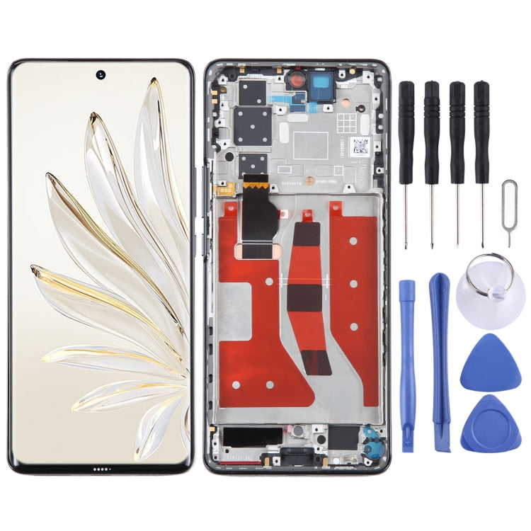 Écran LCD d'origine pour l'assemblage complet du numériseur Honor 70 Pro avec cadre