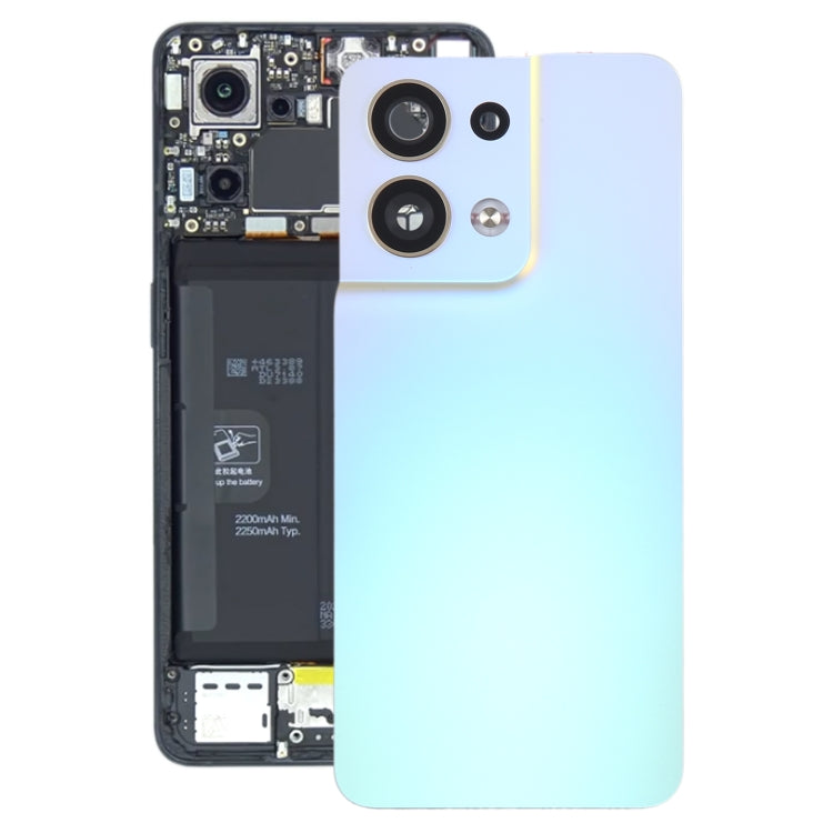 Pour OPPO Reno8 5G couvercle arrière de batterie d'origine avec couvercle d'objectif de caméra