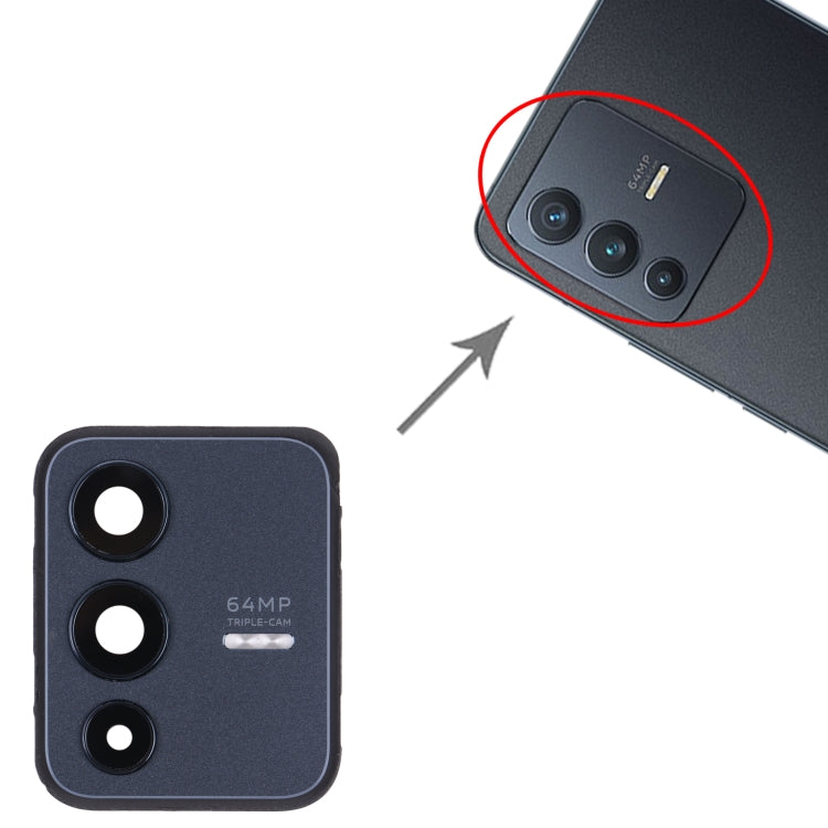 Pour le couvercle d'objectif d'appareil photo d'origine vivo V23 5G