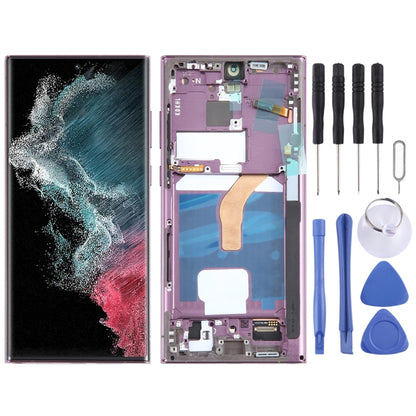 Écran LCD OLED pour Samsung Galaxy S22 Ultra 5G SM-S908B Assemblage complet du numériseur avec cadre