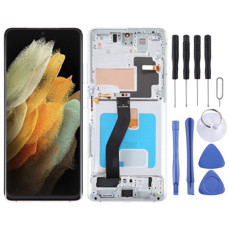 Écran LCD OLED pour Samsung Galaxy S21 Ultra 5G SM-G998B Assemblage complet du numériseur avec cadre