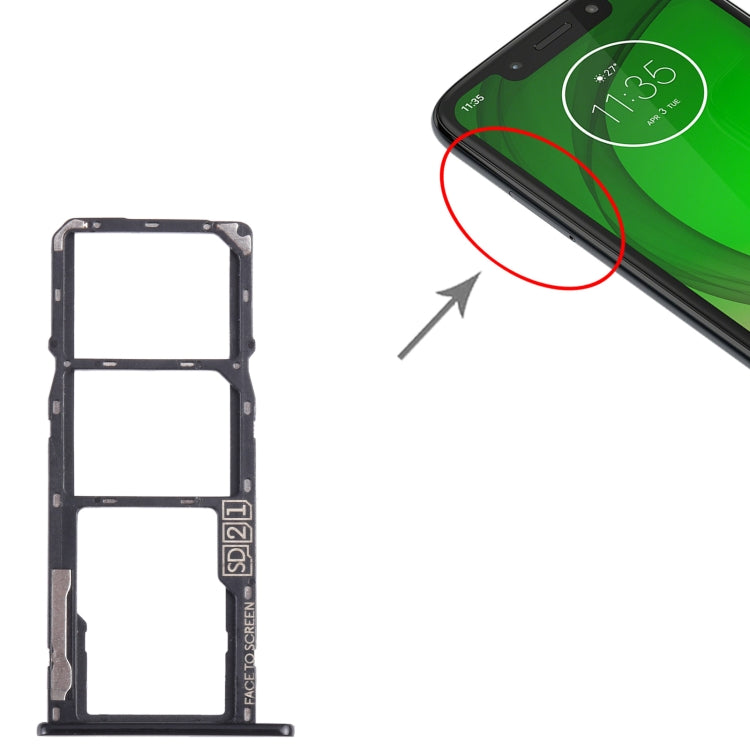 Pour Motorola Moto G7 Play Plateau de carte SIM + Plateau de carte SIM + Plateau de carte Micro SD