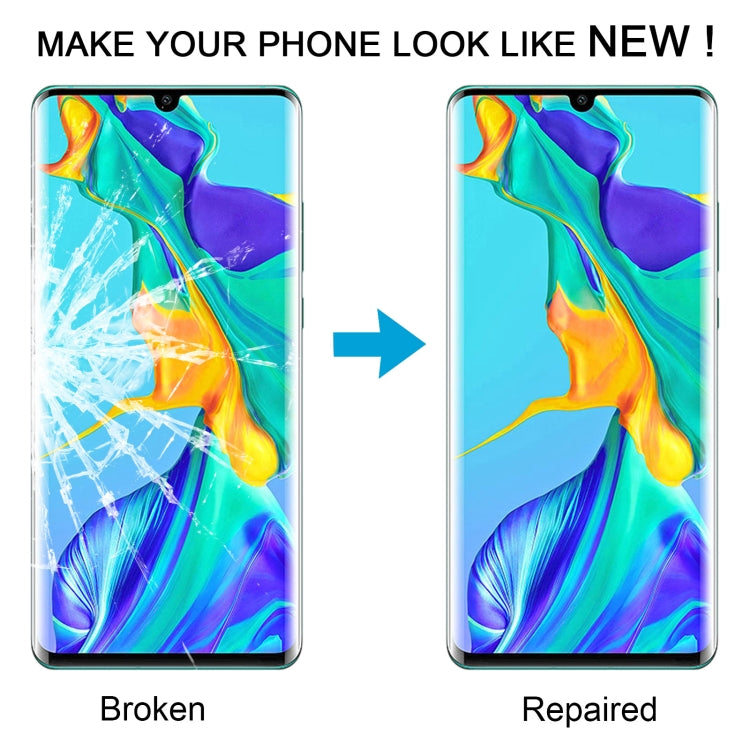 Lentille extérieure en verre pour écran avant d'origine Huawei P30 Pro, avec adhésif OCA optiquement transparent