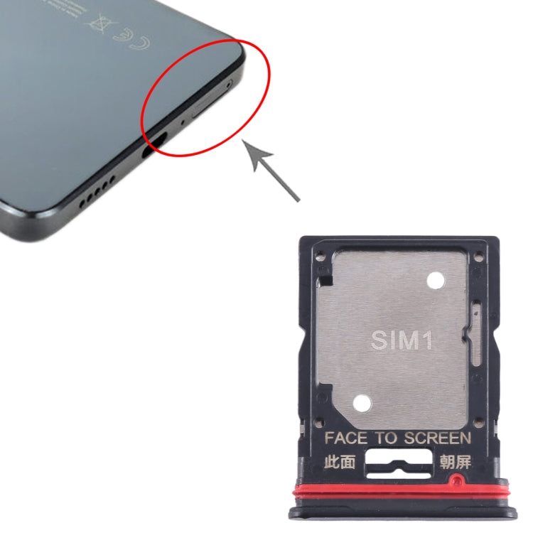 Pour Xiaomi Redmi K50i Plateau de carte SIM + Plateau de carte SIM / Plateau de carte Micro SD