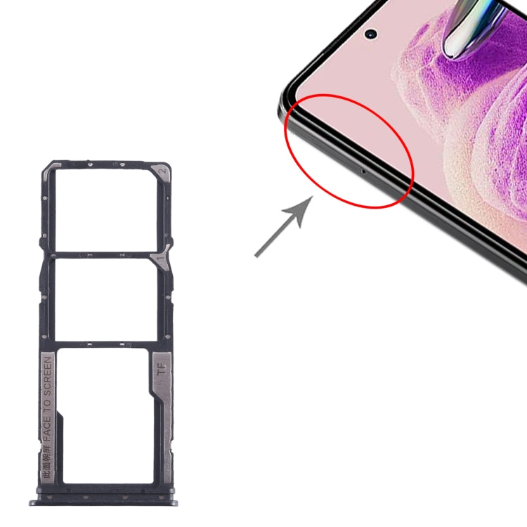 Pour Xiaomi Redmi Note 12s Plateau de carte SIM + Plateau de carte SIM + Plateau de carte Micro SD