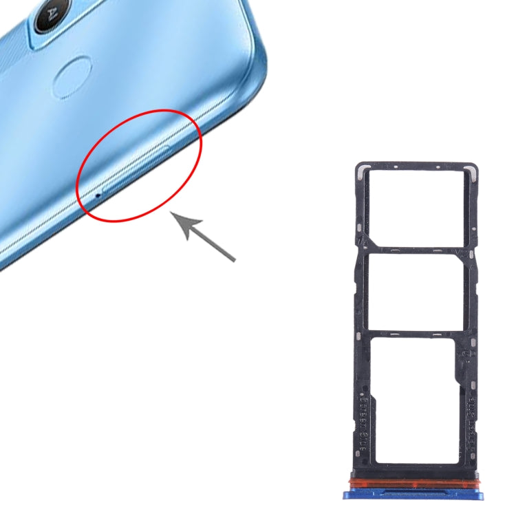 Pour Tecno Pop 5 LTE plateau de carte SIM + plateau de carte SIM + plateau de carte Micro SD