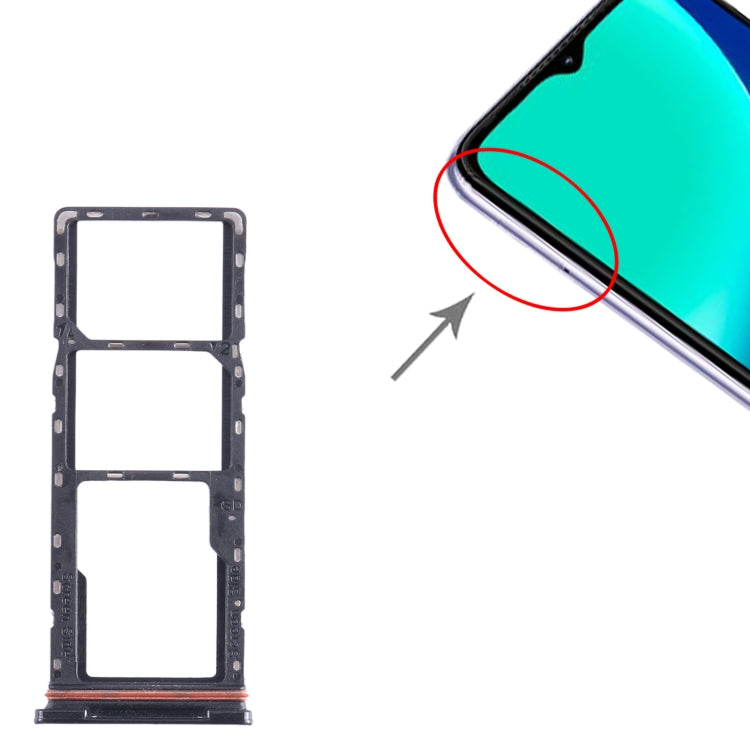Pour Infinix Hot 10i X659B plateau de carte SIM + plateau de carte SIM + plateau de carte Micro SD