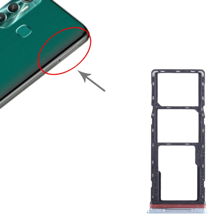 Pour Infinix Hot 11 X662 plateau de carte SIM + plateau de carte SIM + plateau de carte Micro SD
