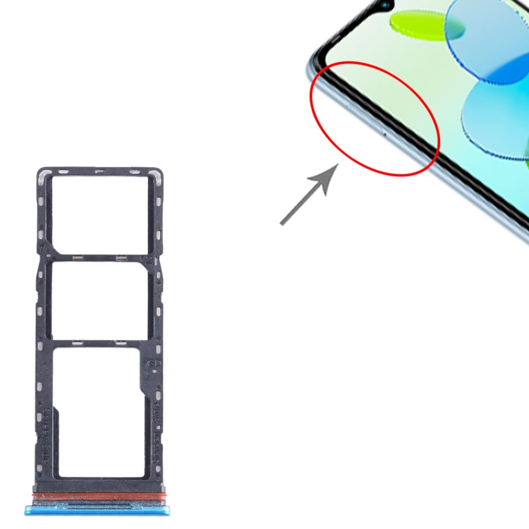 Pour Infinix Smart 6 X6511B plateau de carte SIM + plateau de carte SIM + plateau de carte Micro SD