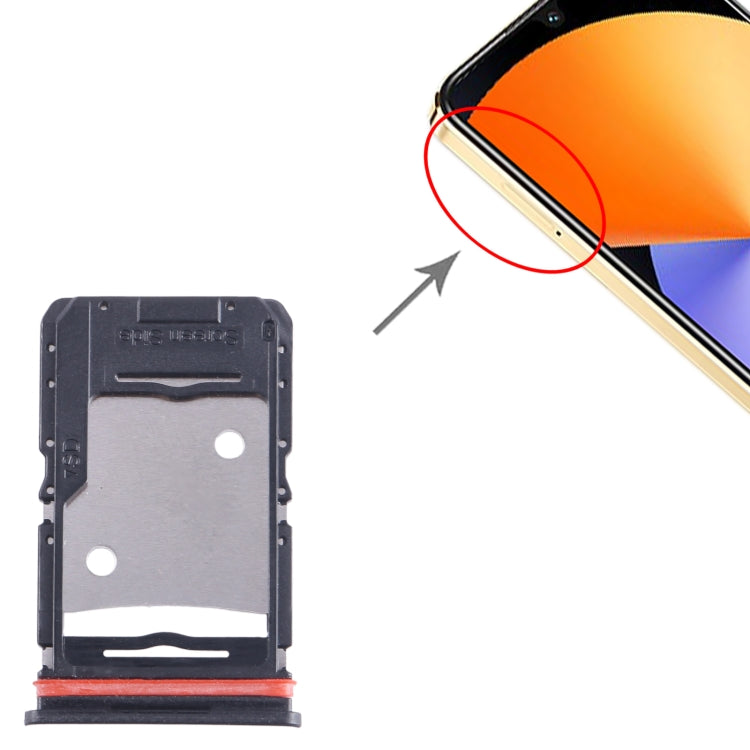 Pour Infinix Note 30i X6716 Plateau de carte SIM + Plateau de carte SIM + Plateau de carte Micro SD