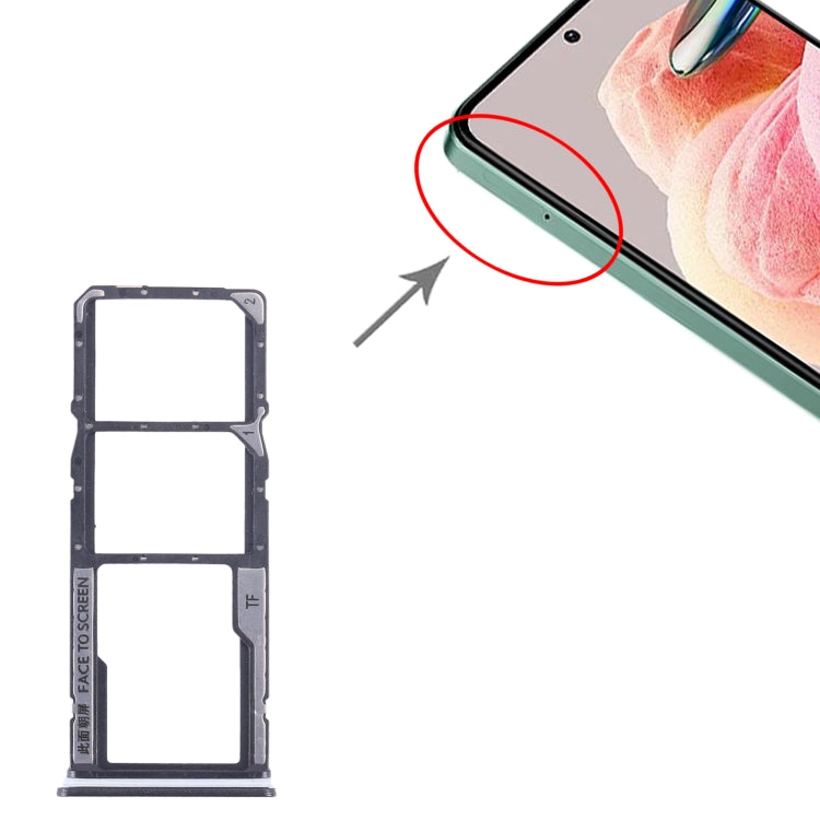 Pour Xiaomi Redmi Note 12 4G Plateau de carte SIM + Plateau de carte SIM + Plateau de carte Micro SD