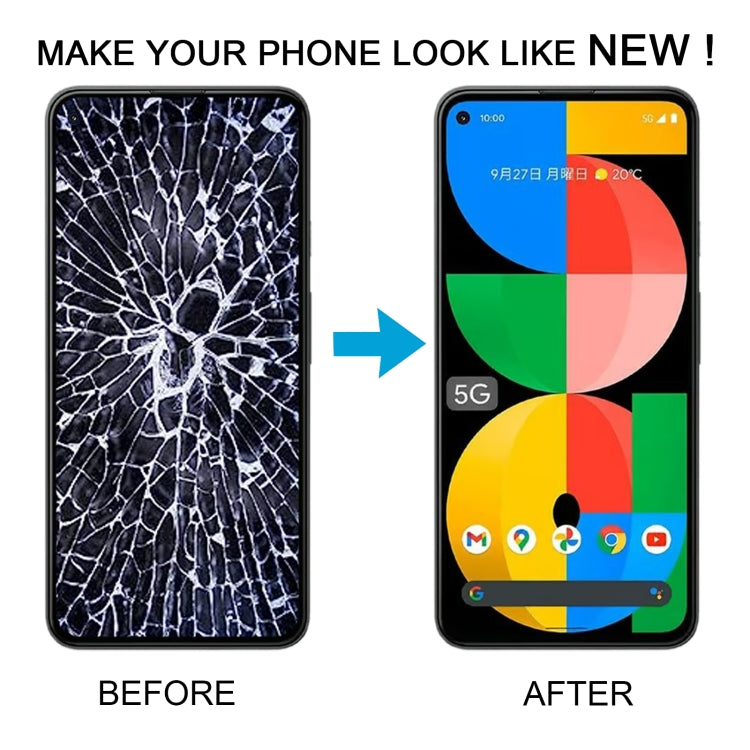 Pour Google Pixel 5a 5G G1F8F G4S1M écran LCD TFT avec numériseur assemblage complet, ne prenant pas en charge l'identification par empreinte digitale