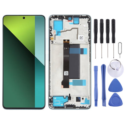 Pour Xiaomi Redmi Note 13 Pro 5G matériau AMOLED d'origine écran LCD numériseur assemblage complet avec cadre