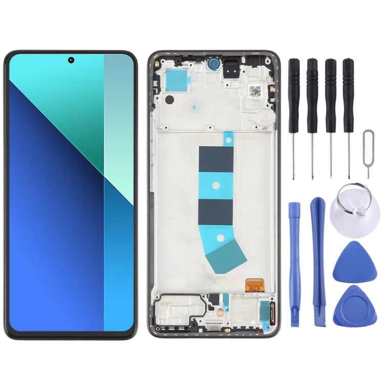 Pour Xiaomi Redmi Note 13 4G matériau AMOLED d'origine écran LCD numériseur assemblage complet avec cadre