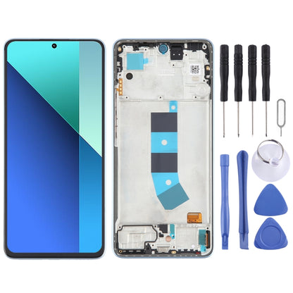 Pour Xiaomi Redmi Note 13 4G matériau AMOLED d'origine écran LCD numériseur assemblage complet avec cadre