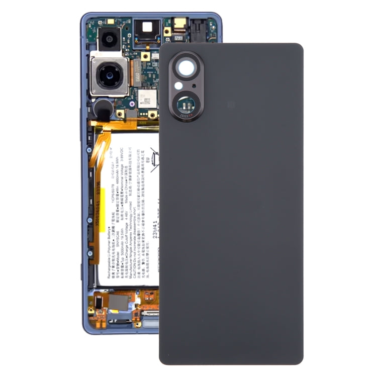 Couvercle arrière de batterie pour Sony Xperia 5 V, avec couvercle d'objectif d'appareil photo