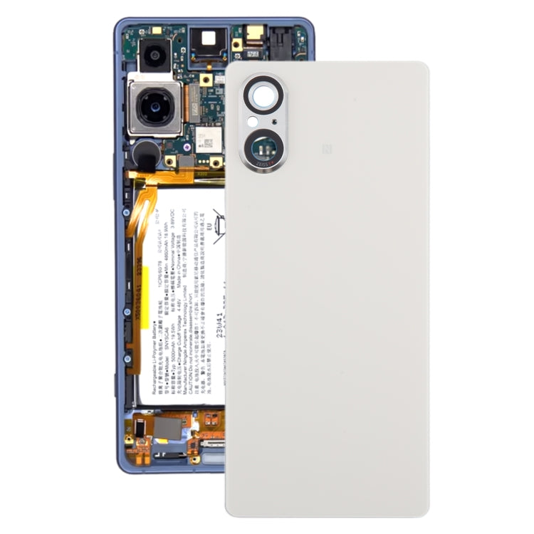 Couvercle arrière de batterie pour Sony Xperia 5 V, avec couvercle d'objectif d'appareil photo
