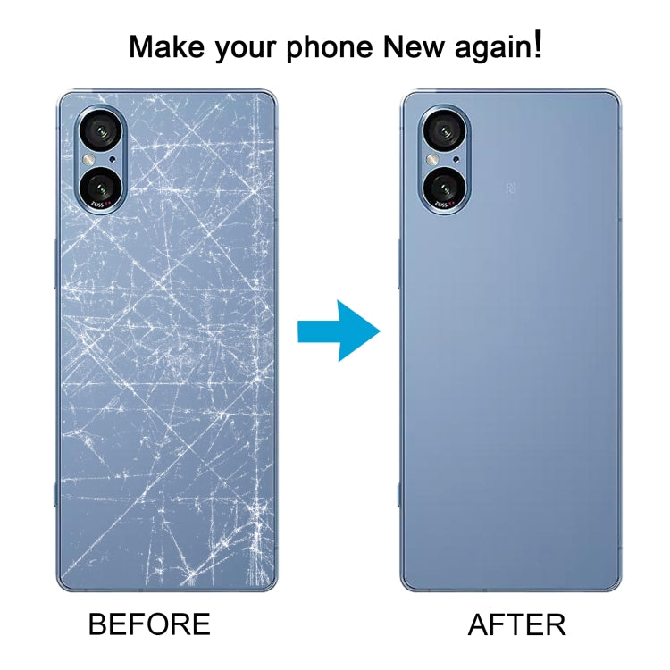 Couvercle arrière de batterie pour Sony Xperia 5 V, avec couvercle d'objectif d'appareil photo