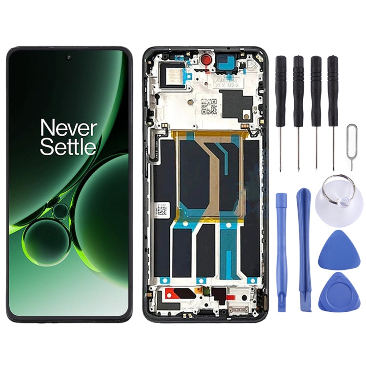 Pour OnePlus Nord 3 CPH2491 CPH2493 AMOLED Original LCD Screen Digitizer Assemblage complet avec cadre