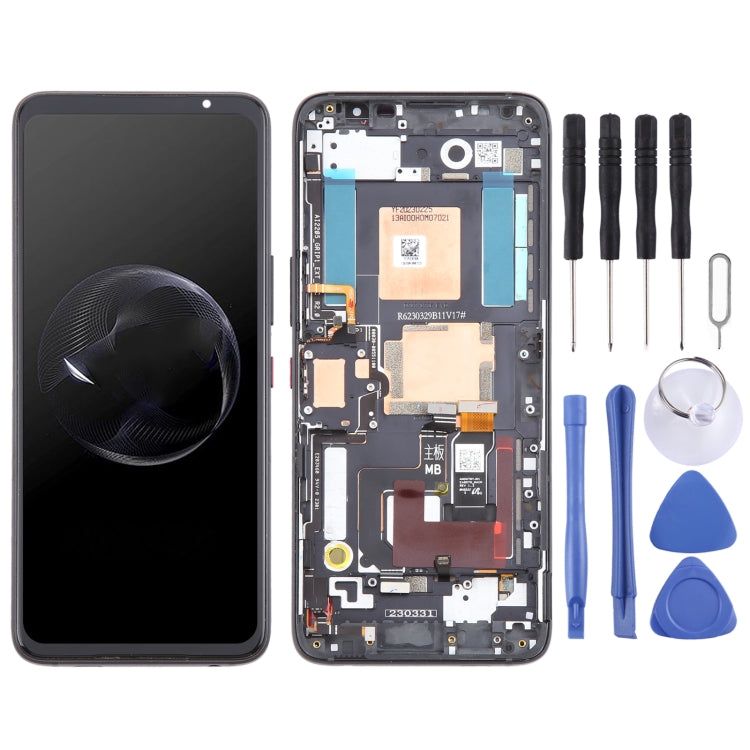 Pour Asus ROG Phone 7/7 Ultimate AMOLED Original LCD Screen Digitizer Assemblage complet avec cadre, For Asus ROG Phone 7 / 7 Ultimate(Original)