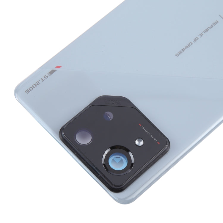 Pour Asus ROG Phone 8 AI2401 Couvercle arrière de batterie en verre d'origine avec couvercle d'objectif d'appareil photo
