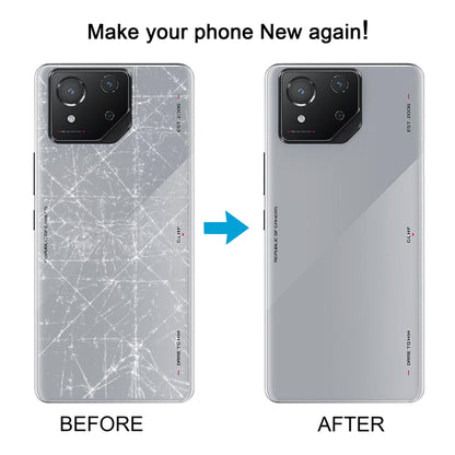 Pour Asus ROG Phone 8 AI2401 Couvercle arrière de batterie en verre d'origine avec couvercle d'objectif d'appareil photo
