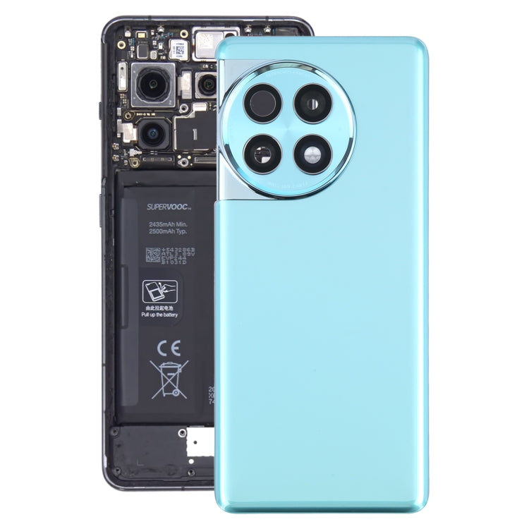 Pour OnePlus Ace 2 Pro PJA110 Cache arrière de batterie en verre d'origine avec objectif d'appareil photo
