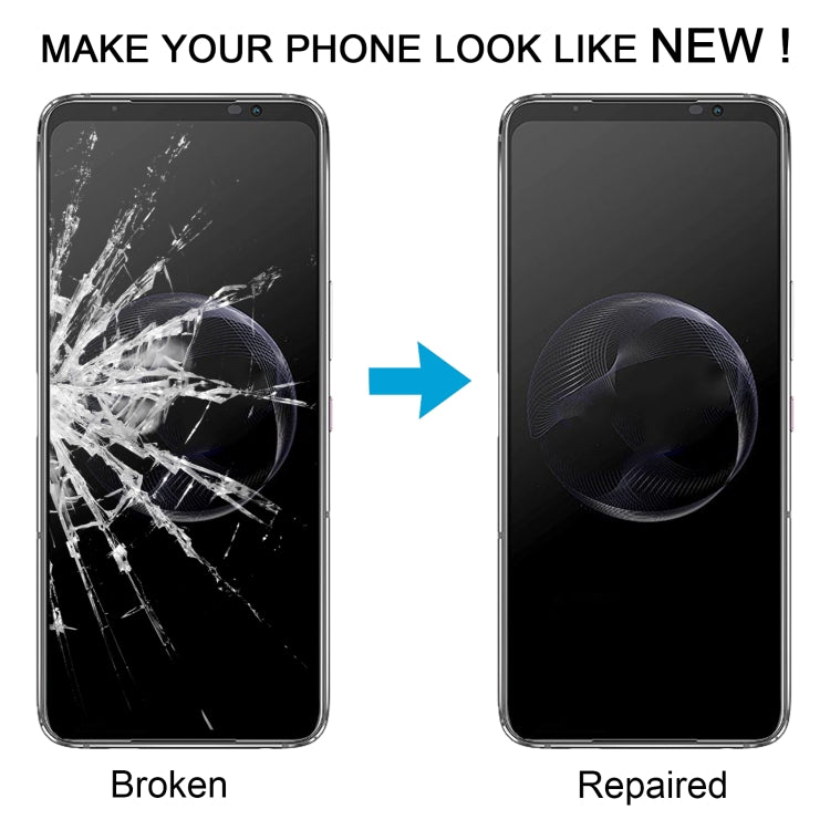 Pour Asus ROG Phone 7 Ultimate AI2205 Écran avant Lentille extérieure en verre avec adhésif optiquement transparent OCA