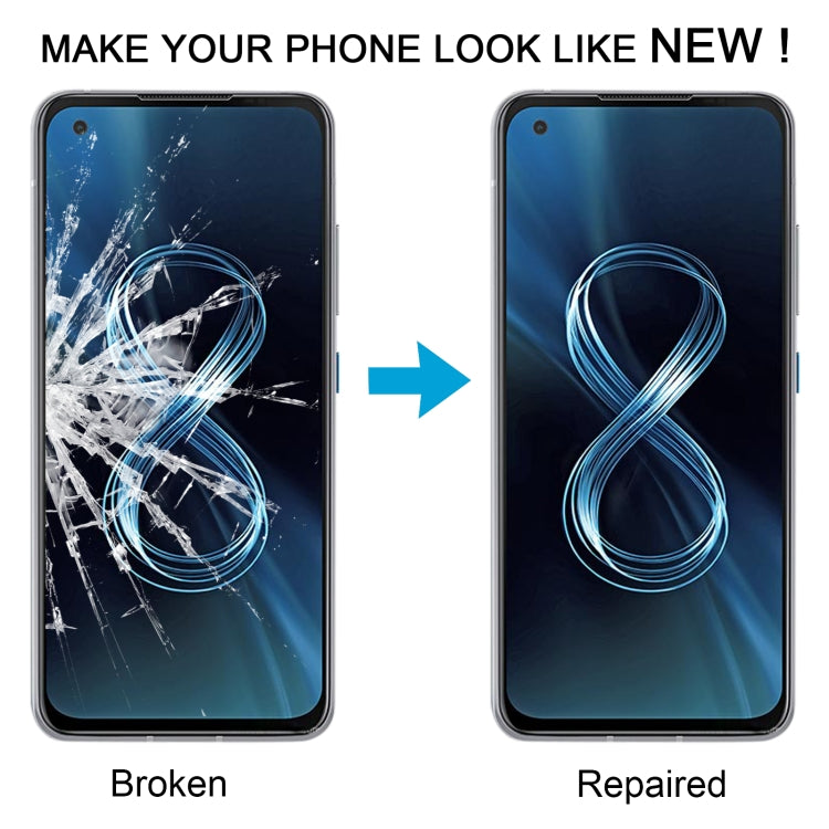 Pour Asus Zenfone 8 8Z ZS590KS I006D Écran avant Lentille extérieure en verre avec adhésif optiquement transparent OCA