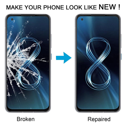 Pour Asus Zenfone 8 8Z ZS590KS I006D Écran avant Lentille extérieure en verre avec adhésif optiquement transparent OCA