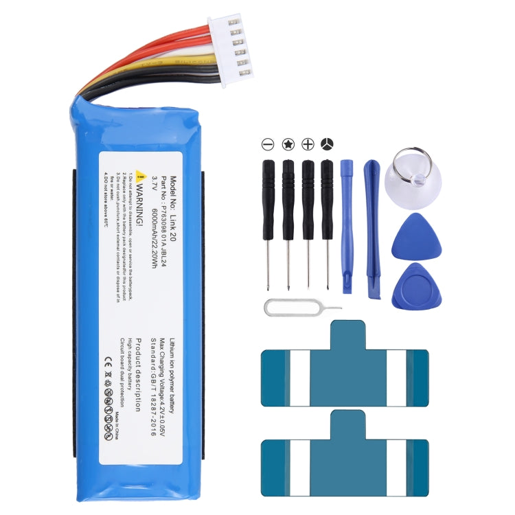 Batterie de remplacement 6000mAh pour JBL Link 20 Link20 P763098 01A
