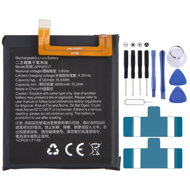 Batterie de remplacement 4000mAh APP00317 pour CAT S62 Pro