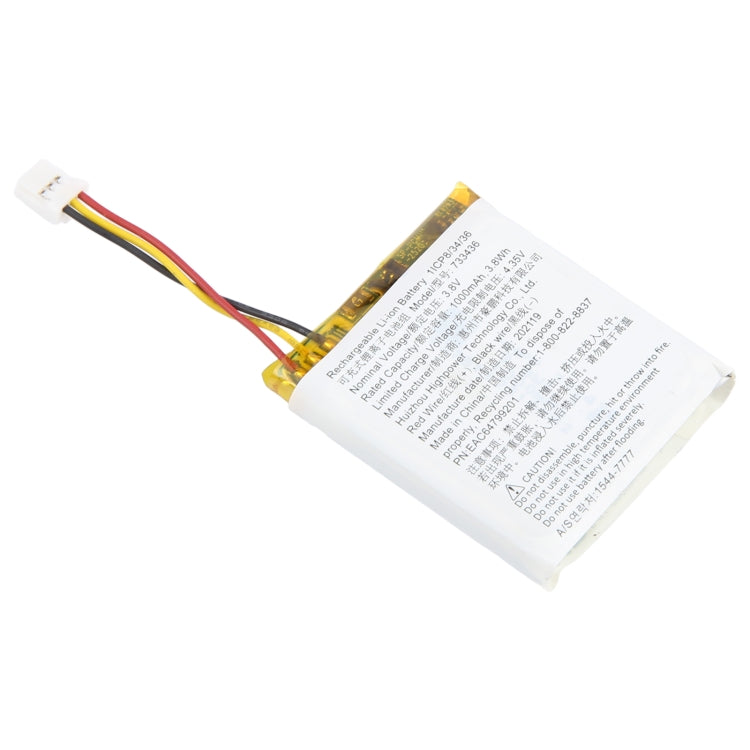 Batterie pour haut-parleur d'écouteurs Bluetooth 1000mAh 733436 pour LG