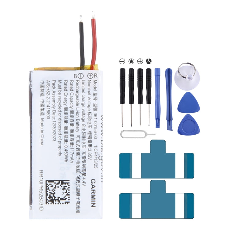 Batterie de remplacement 117 mAh 361-00156-00 pour Garmin