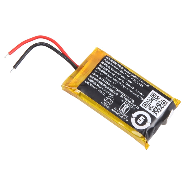 Batterie de remplacement 3,8 V 300 mAh 631728A, soudage à deux fils
