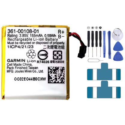 Batterie de remplacement 155 mAh 361-00108-01 pour Garmin Vivoactive 3 / Vivoactive3 Music