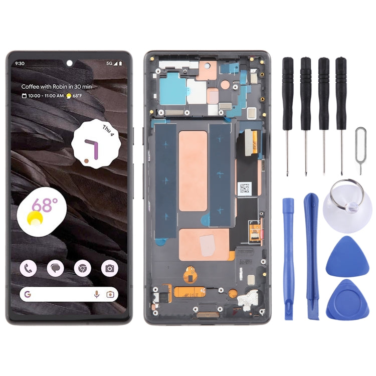 Pour Google Pixel 7A G82U8 OLED LCD Écran Numériseur Assemblage Complet avec Cadre