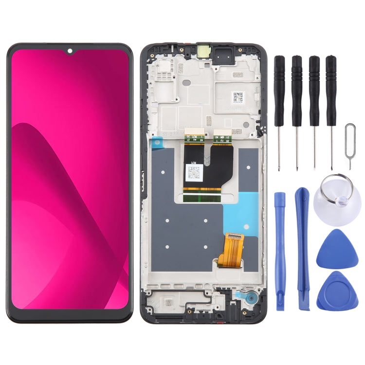 Pour T-Mobile Revvl 7 5G TMRV075G Écran LCD Numériseur Assemblage complet avec cadre